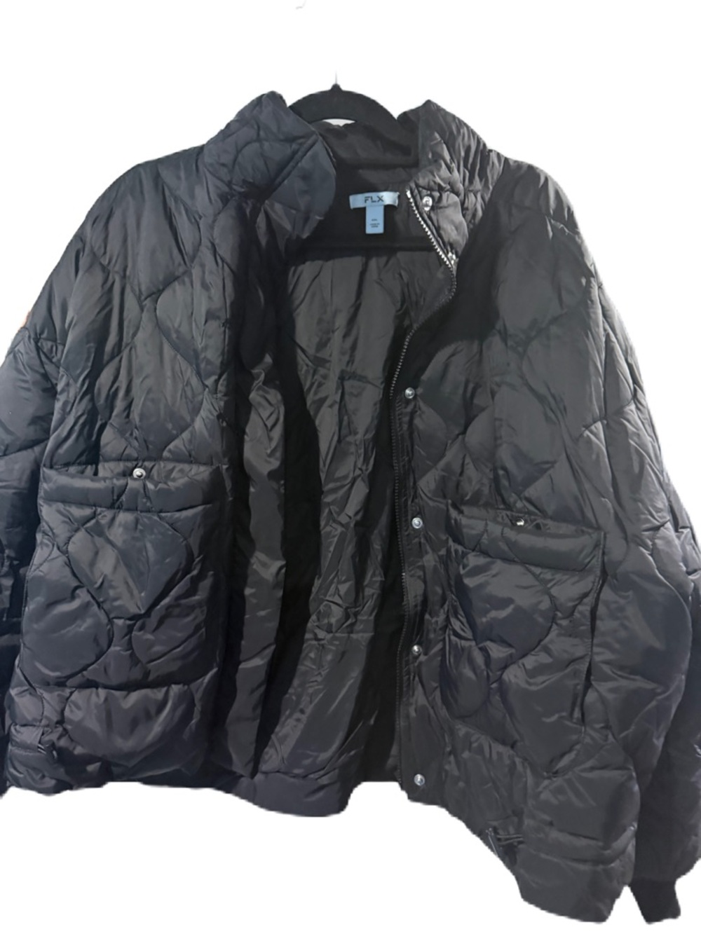 FLX Black Quilted Bomber Jacket